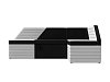 Кухонный угловой диван Дуглас правый угол (черный\белый)