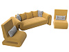 Набор Волна-1 (диван, 2 кресла) (желтый)