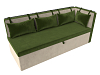 Кухонный диван Метро с углом справа (зеленый\бежевый)