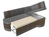 Кухонный угловой диван Токио правый угол (серый\коричневый)