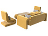 Набор Волна-2 (стол, диван, 2 кресла) (желтый цвет)