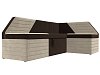 Кухонный угловой диван Дуглас правый угол (коричневый\бежевый)