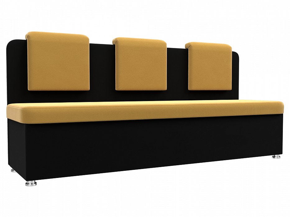 Кухонный прямой диван Маккон 3-х местный (желтый\черный)