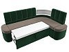Кухонный угловой диван Тефида правый угол (коричневый\зеленый)