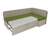 Кухонный угловой диван Форест правый угол (зеленый\бежевый)