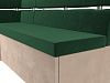 Кухонный угловой диван Классик левый угол (зеленый\бежевый)