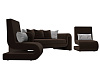 Набор Волна-1 (диван, 2 кресла) (коричневый)