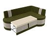 Кухонный угловой диван Токио правый угол (зеленый\бежевый цвет)