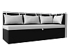 Кухонный диван Метро с углом справа (белый\черный)