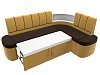 Кухонный угловой диван Тефида правый угол (коричневый\желтый)