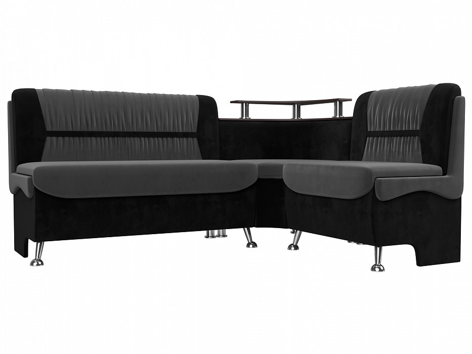 Кухонный угловой диван Сидней правый угол (серый\черный)