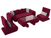 Набор Волна-2 (стол, диван, 2 кресла) (бордовый)
